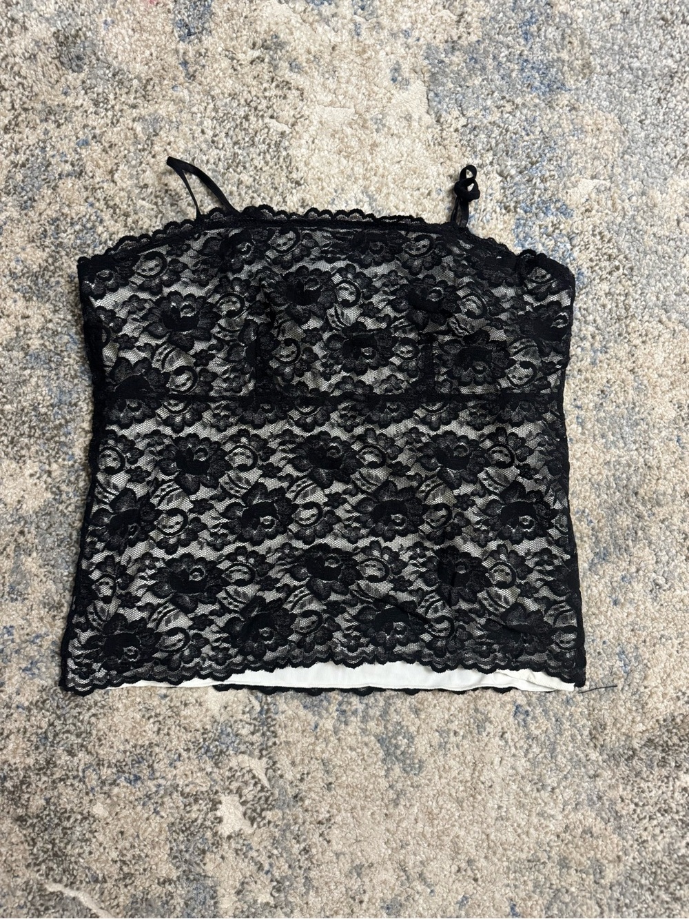 New York & Company Black Lace Floral Camisole